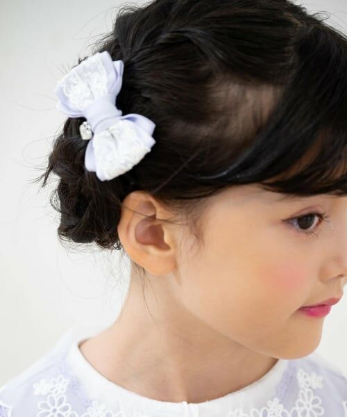 mezzo piano / メゾピアノ ヘアゴム・シュシュ | リボンレース　ヘアポニー2個セット【日本製】 | 詳細7