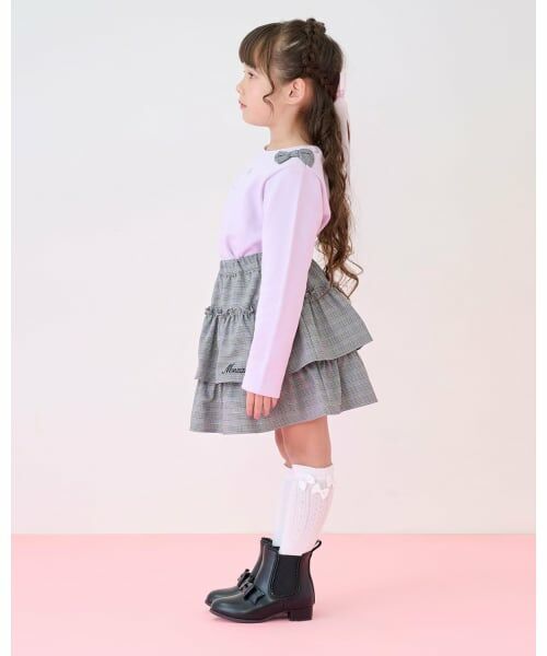mezzo piano / メゾピアノ ミニ・ひざ丈スカート | チェック　段フリルスカート | 詳細10