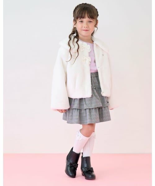 mezzo piano / メゾピアノ ミニ・ひざ丈スカート | チェック　段フリルスカート | 詳細12