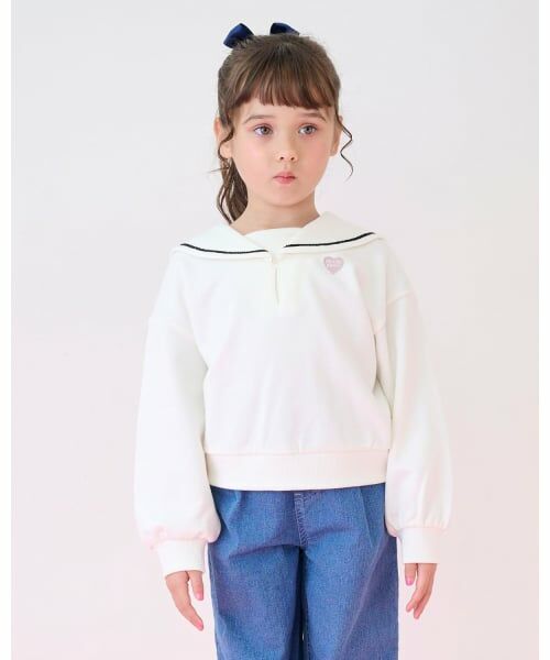 mezzo piano / メゾピアノ スウェット | セーラー　トレーナー（オフ ホワイト）