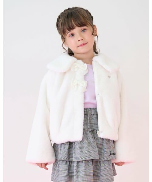 mezzo piano / メゾピアノ ブルゾン | フェイクファー　ジャケット（アイボリー）