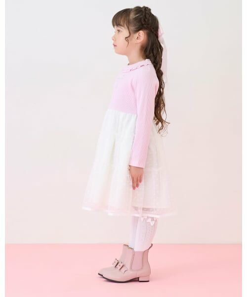 mezzo piano / メゾピアノ ミニ丈・ひざ丈ワンピース | チュール　ドッキングワンピース | 詳細13
