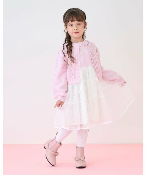 mezzo piano / メゾピアノ ミニ丈・ひざ丈ワンピース | チュール　ドッキングワンピース | 詳細15