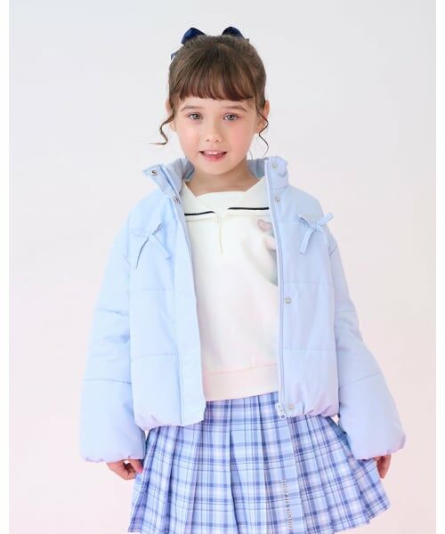 mezzo piano / メゾピアノ ブルゾン | リボン　中わたブルゾン（サックス）