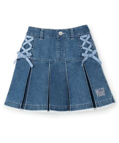 mezzo piano / メゾピアノ ミニ・ひざ丈スカート | レースアップリボン　タックプリーツスカート