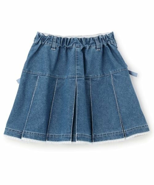mezzo piano / メゾピアノ ミニ・ひざ丈スカート | レースアップリボン　タックプリーツスカート | 詳細1