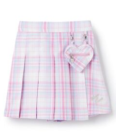 mezzo piano / メゾピアノ ショート・ハーフ・半端丈パンツ | ハートポーチつき　ラップ風チェック　キュロットスカート