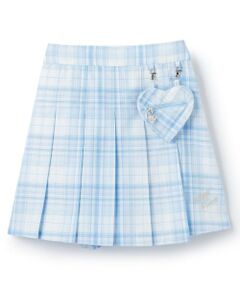 mezzo piano / メゾピアノ ショート・ハーフ・半端丈パンツ | ハートポーチつき　ラップ風チェック　キュロットスカート