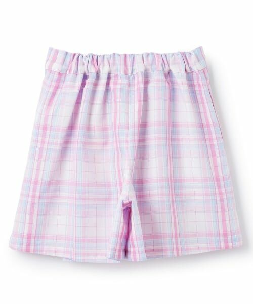 mezzo piano / メゾピアノ ショート・ハーフ・半端丈パンツ | ハートポーチつき　ラップ風チェック　キュロットスカート | 詳細1