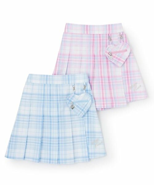 mezzo piano / メゾピアノ ショート・ハーフ・半端丈パンツ | ハートポーチつき　ラップ風チェック　キュロットスカート | 詳細14