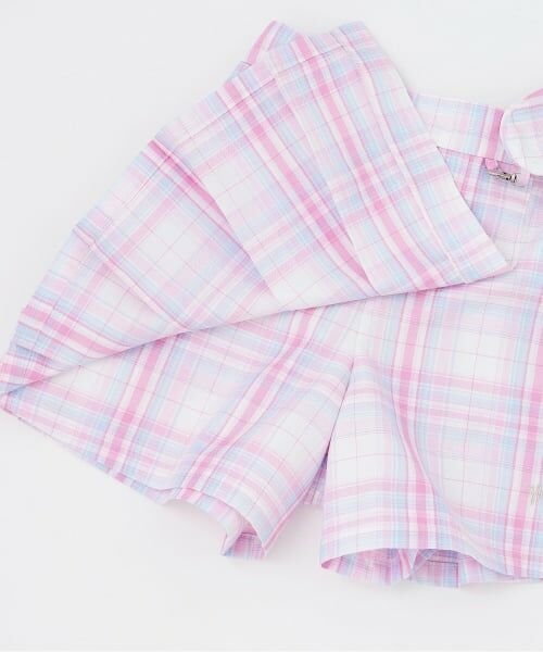 mezzo piano / メゾピアノ ショート・ハーフ・半端丈パンツ | ハートポーチつき　ラップ風チェック　キュロットスカート | 詳細6