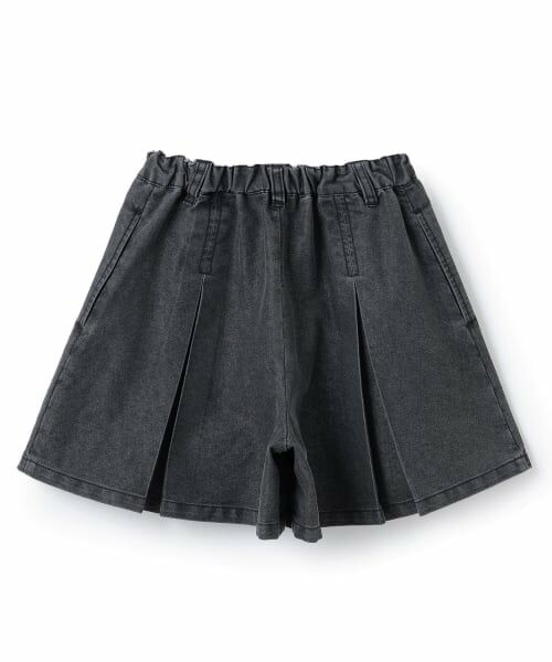 mezzo piano / メゾピアノ ショート・ハーフ・半端丈パンツ | ちび刺しゅうフロントZIP　タックキュロットスカート | 詳細1