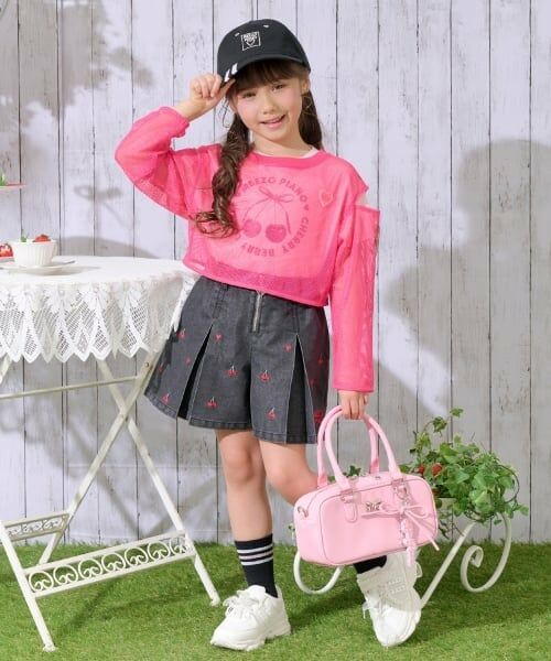 mezzo piano / メゾピアノ ショート・ハーフ・半端丈パンツ | ちび刺しゅうフロントZIP　タックキュロットスカート | 詳細11