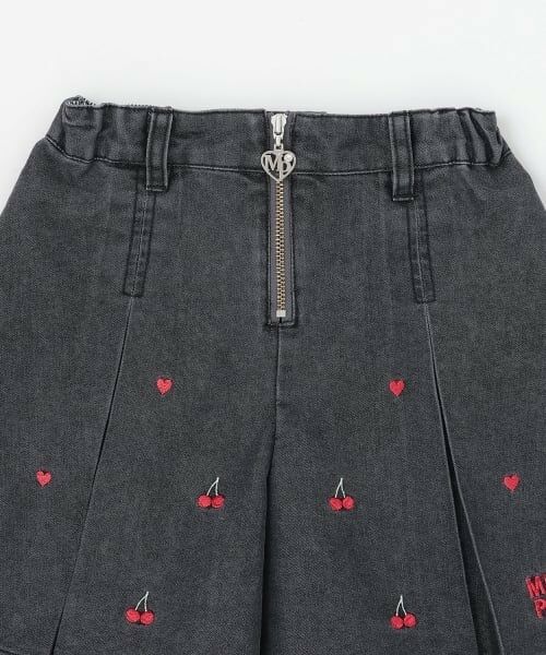 mezzo piano / メゾピアノ ショート・ハーフ・半端丈パンツ | ちび刺しゅうフロントZIP　タックキュロットスカート | 詳細2