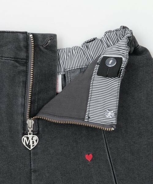 mezzo piano / メゾピアノ ショート・ハーフ・半端丈パンツ | ちび刺しゅうフロントZIP　タックキュロットスカート | 詳細4