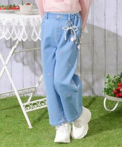 mezzo piano / メゾピアノ その他パンツ | ハートラインストーン　デニムパンツ