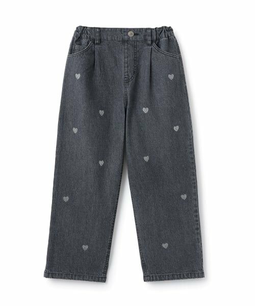 mezzo piano / メゾピアノ その他パンツ | ハートラインストーン　デニムパンツ（グレー）