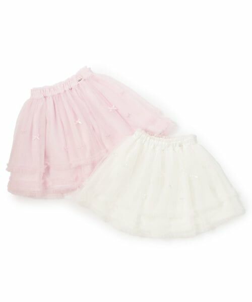 mezzo piano / メゾピアノ ミニ・ひざ丈スカート | レース＆リボン　チュールスカート | 詳細8