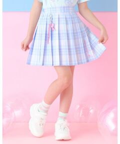 mezzo piano / メゾピアノ ショート・ハーフ・半端丈パンツ | チャームつき　チェックプリーツスカパン