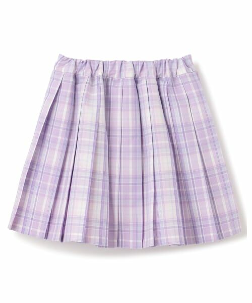 mezzo piano / メゾピアノ ショート・ハーフ・半端丈パンツ | チャームつき　チェックプリーツスカパン | 詳細1