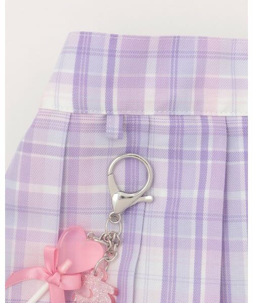 mezzo piano / メゾピアノ ショート・ハーフ・半端丈パンツ | チャームつき　チェックプリーツスカパン | 詳細5