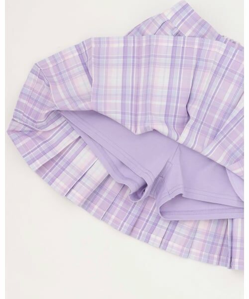 mezzo piano / メゾピアノ ショート・ハーフ・半端丈パンツ | チャームつき　チェックプリーツスカパン | 詳細7