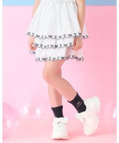 mezzo piano / メゾピアノ ショート・ハーフ・半端丈パンツ | カットワーク刺しゅう　段々キュロットスカート