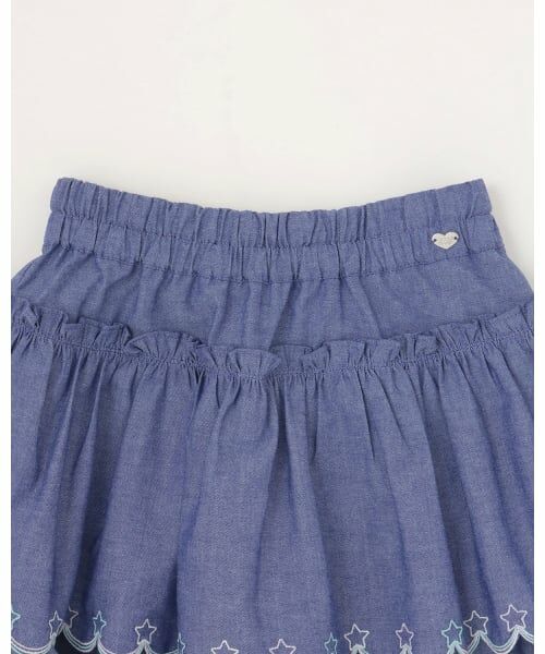 mezzo piano / メゾピアノ ショート・ハーフ・半端丈パンツ | カットワーク刺しゅう　段々キュロットスカート | 詳細2