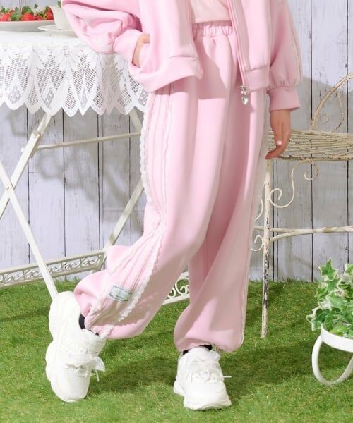 mezzo piano / メゾピアノ その他パンツ | レースライン　ロングパンツ（ピンク）