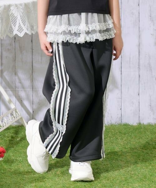 mezzo piano / メゾピアノ その他パンツ | レースライン　ロングパンツ（黒）