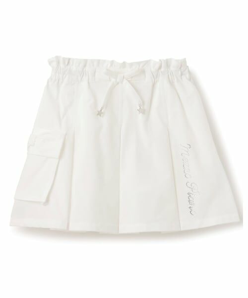 mezzo piano / メゾピアノ ショート・ハーフ・半端丈パンツ | リボンカーゴポケット　スカパン（オフ ホワイト）