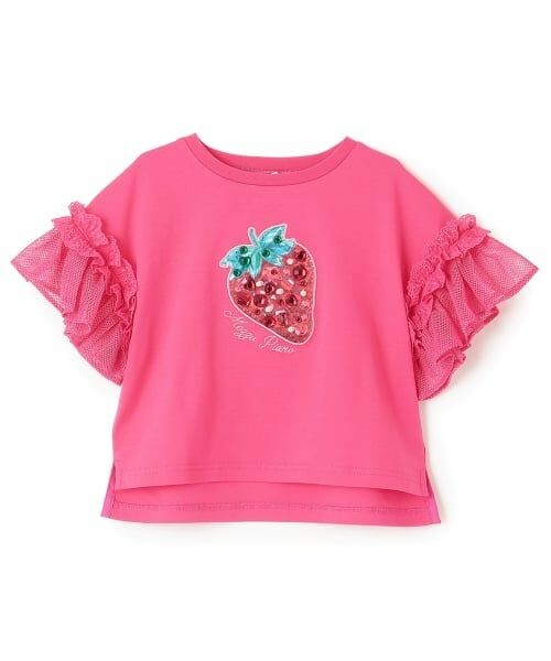 mezzo piano / メゾピアノ Tシャツ | Bigイチゴ袖フリル　半袖Tシャツ | 詳細11