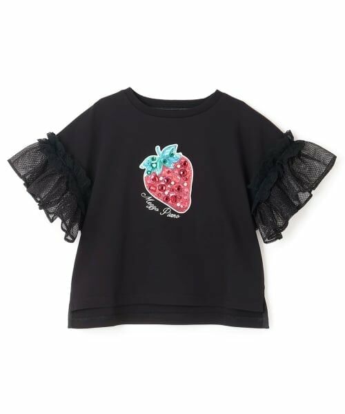 mezzo piano / メゾピアノ Tシャツ | Bigイチゴ袖フリル　半袖Tシャツ | 詳細12