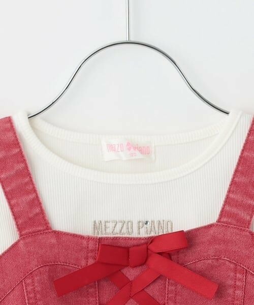 mezzo piano / メゾピアノ キャミソール・チューブトップ | レースアップリボンビスチェ＆長袖Tシャツセット | 詳細3