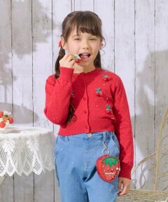 mezzo piano / メゾピアノ カーディガン・ボレロ | イチゴ・チェリーモチーフ　カーディガン