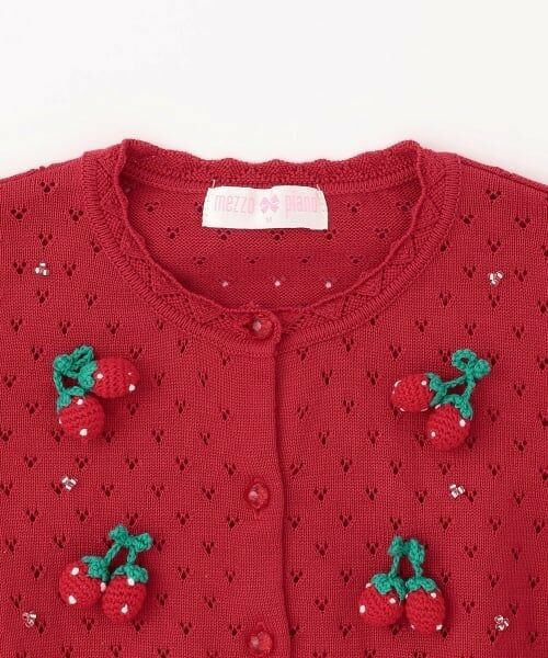 mezzo piano / メゾピアノ カーディガン・ボレロ | イチゴ・チェリーモチーフ　カーディガン | 詳細3