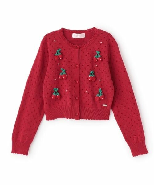 mezzo piano / メゾピアノ カーディガン・ボレロ | イチゴ・チェリーモチーフ　カーディガン | 詳細9