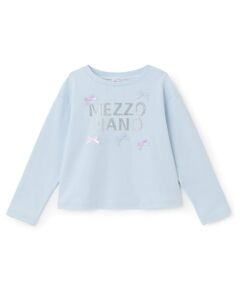 mezzo piano / メゾピアノ Tシャツ | ラインストーンロゴ　長袖Tシャツ