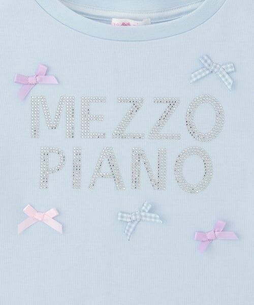 mezzo piano / メゾピアノ Tシャツ | ラインストーンロゴ 長袖Tシャツ | 詳細3
