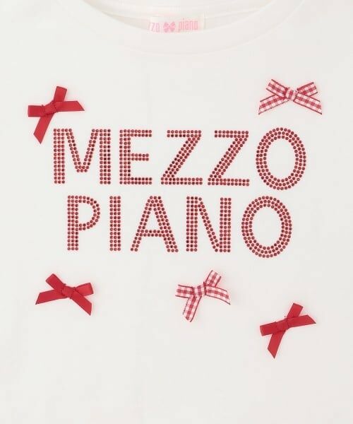 mezzo piano / メゾピアノ Tシャツ | ラインストーンロゴ 長袖Tシャツ | 詳細4
