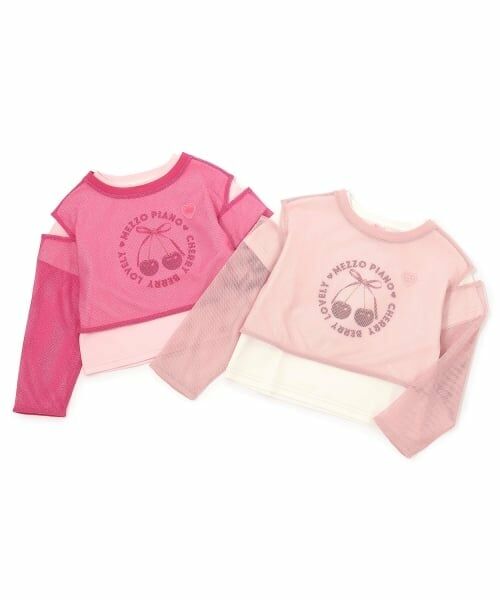 mezzo piano / メゾピアノ Tシャツ | メッシュレイヤード　半袖Tシャツセット | 詳細15