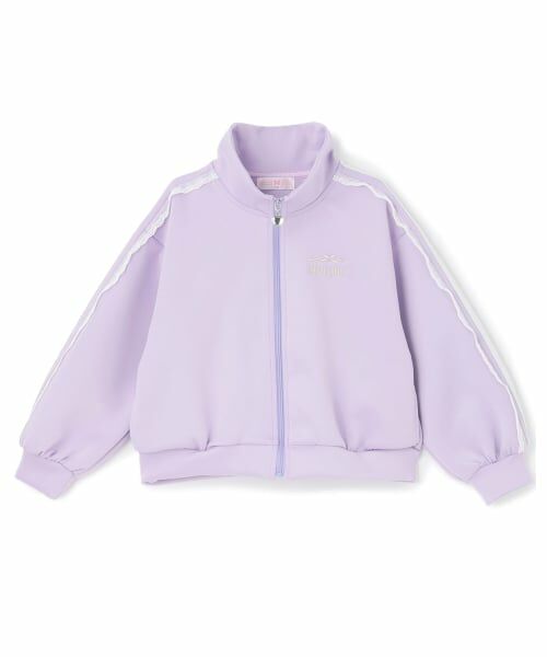 mezzo piano / メゾピアノ スウェット | 袖レースライン　ZIPジャージ（ラベンダー）