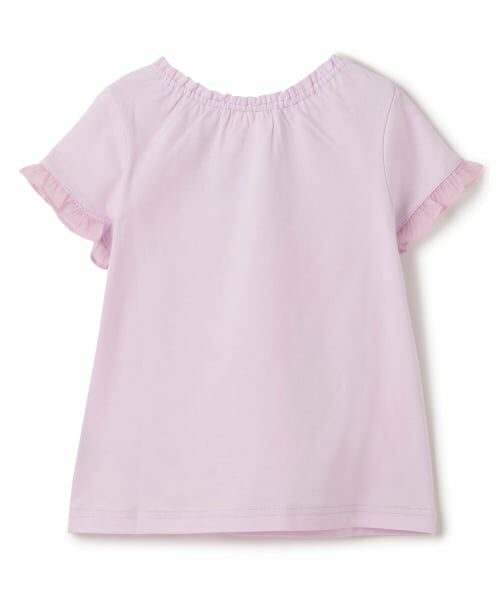 mezzo piano / メゾピアノ Tシャツ | ネックレス刺しゅう　袖フリル　半袖Tシャツ | 詳細1