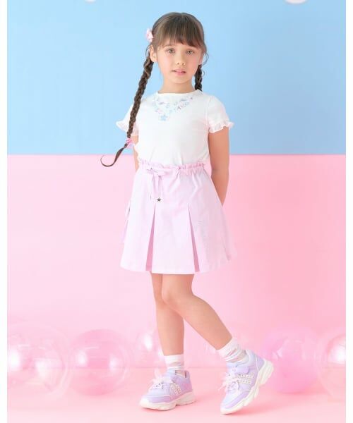 mezzo piano / メゾピアノ Tシャツ | ネックレス刺しゅう　袖フリル　半袖Tシャツ | 詳細10