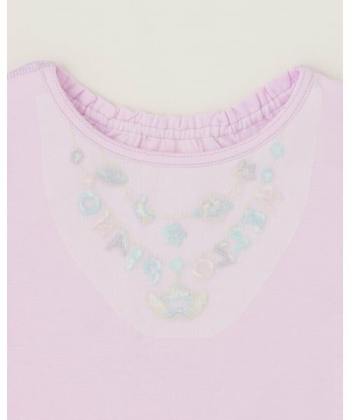 mezzo piano / メゾピアノ Tシャツ | ネックレス刺しゅう　袖フリル　半袖Tシャツ | 詳細3
