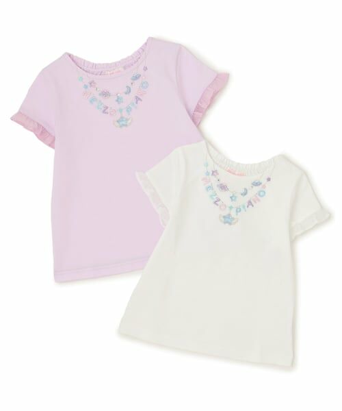 mezzo piano / メゾピアノ Tシャツ | ネックレス刺しゅう　袖フリル　半袖Tシャツ | 詳細7