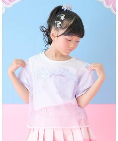 mezzo piano / メゾピアノ Tシャツ | グラデーションメッシュ　レイヤード半袖Tシャツ