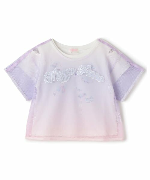 mezzo piano / メゾピアノ Tシャツ | グラデーションメッシュ　レイヤード半袖Tシャツ | 詳細14