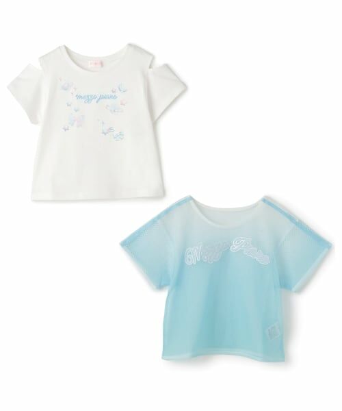 mezzo piano / メゾピアノ Tシャツ | グラデーションメッシュ　レイヤード半袖Tシャツ | 詳細2