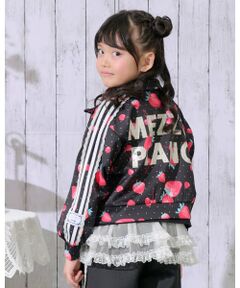 mezzo piano / メゾピアノ スウェット | イチゴチェリー柄　袖レースラインジャージ